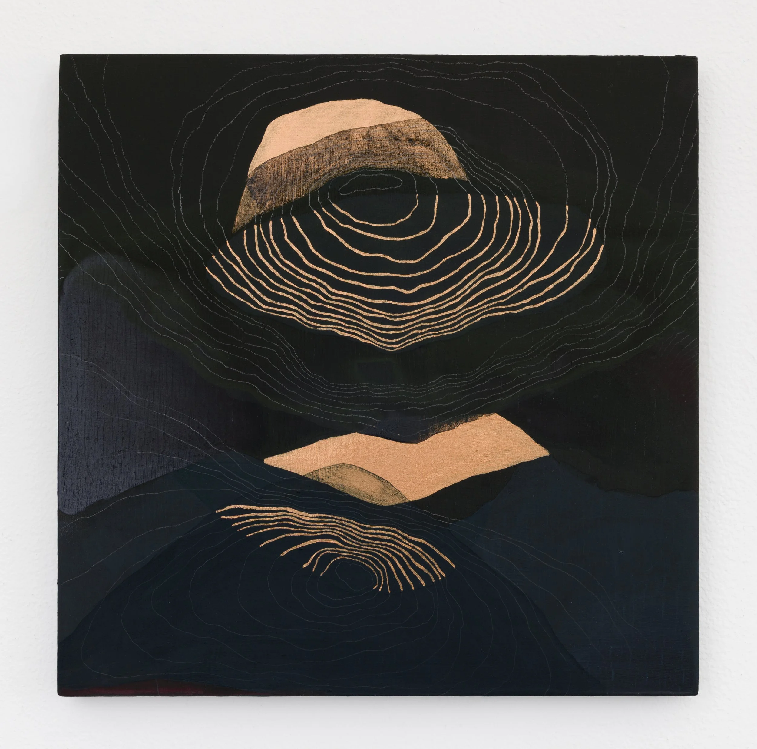   Mapping 4  10x10 in Flashe, acrylic paint and graphite on panel 2025  Photo credit: Andrew Schwartz 