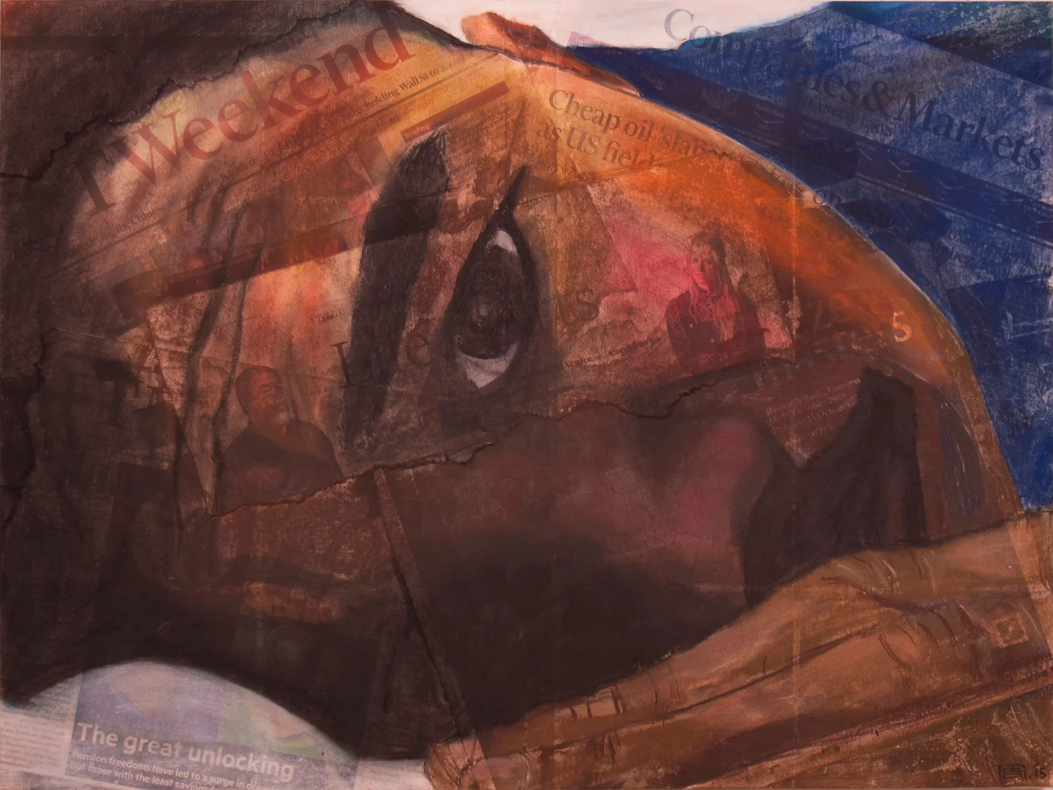 Self-portrait Pastel on newsprint on panel 24" x 18" (Private Collection)