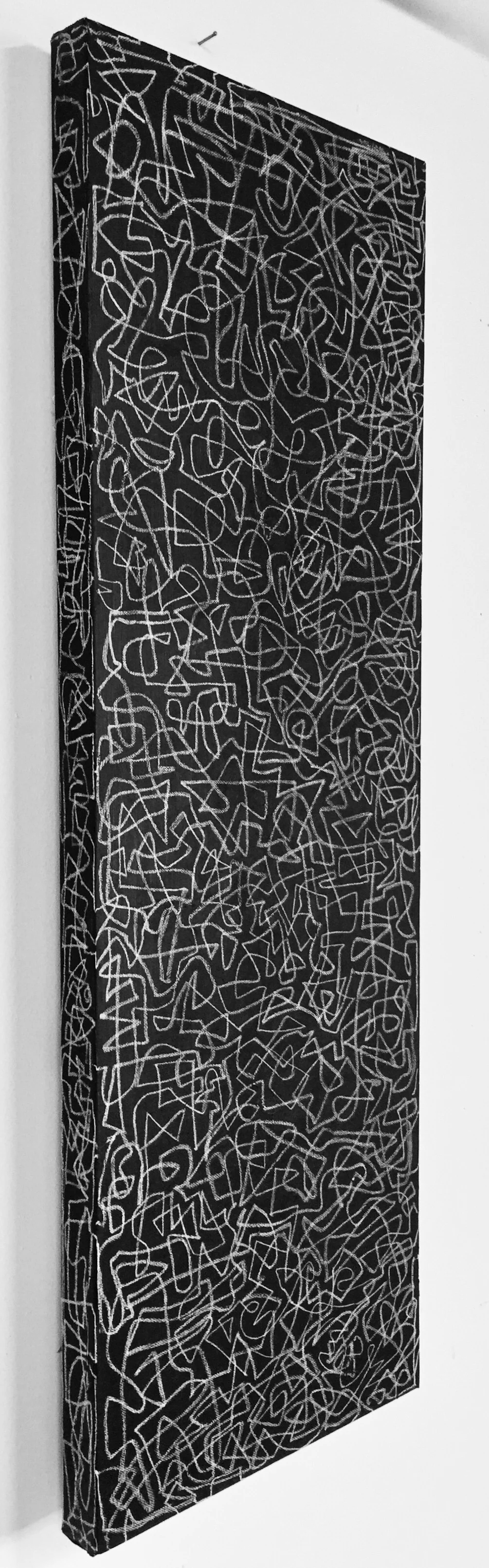 Contiguity (Minor) - left detail Acrylic & charcoal on canvas 36" x 12"