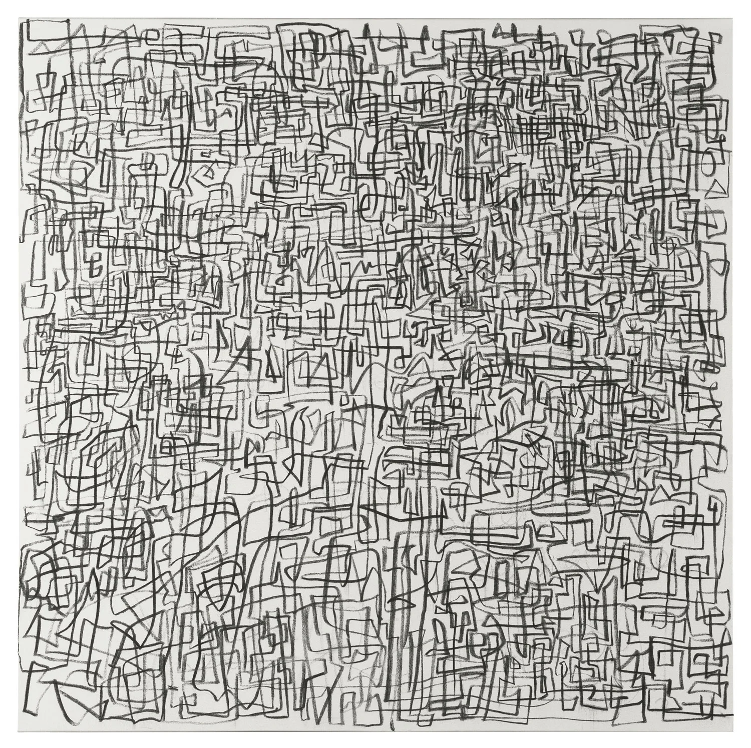 Contiguity Acrylic, charcoal & graphite on canvas 60" x 60" (Private Collection)