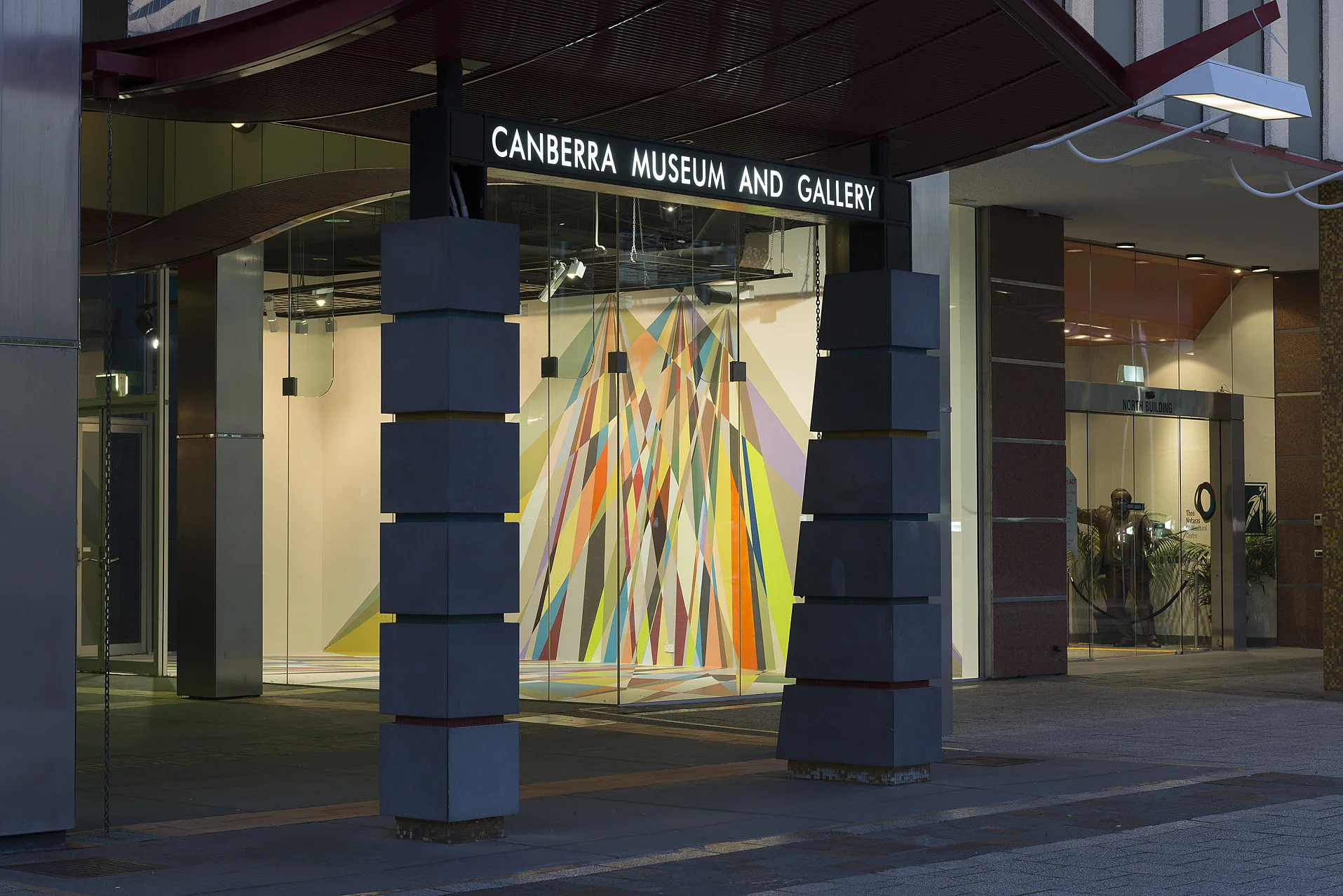 Mistints #3 (Canberra) , 2014 Installed at Canberra Museum and Gallery, photographed by Rob Little Mistint paint applied directly to wall, dimensions variable