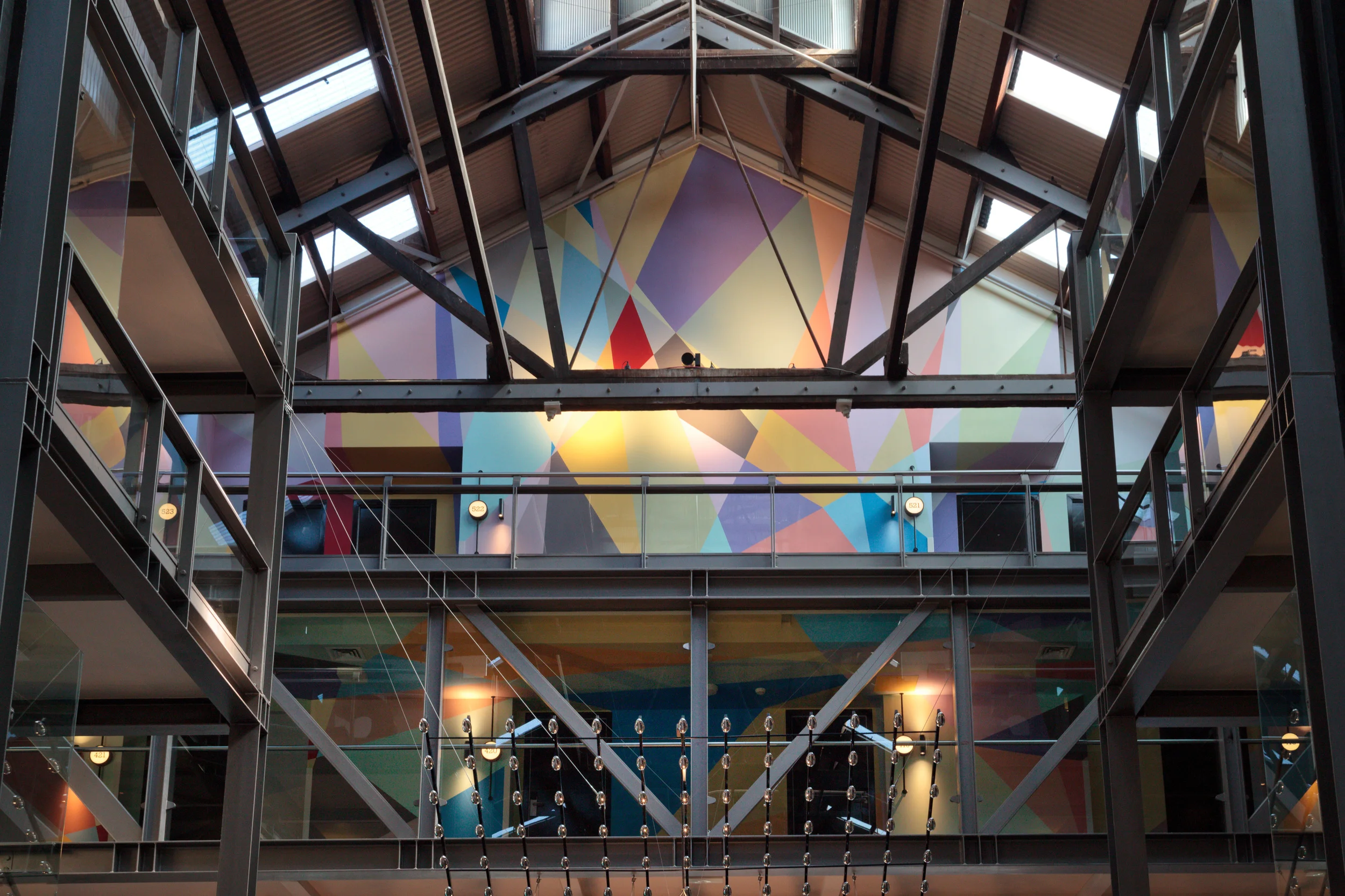 Criss Cross , 2016 Commissioned by Ovolo Group for Ovolo Woolloomooloo, photographed by Docqment Acrylic paint applied directly to wall