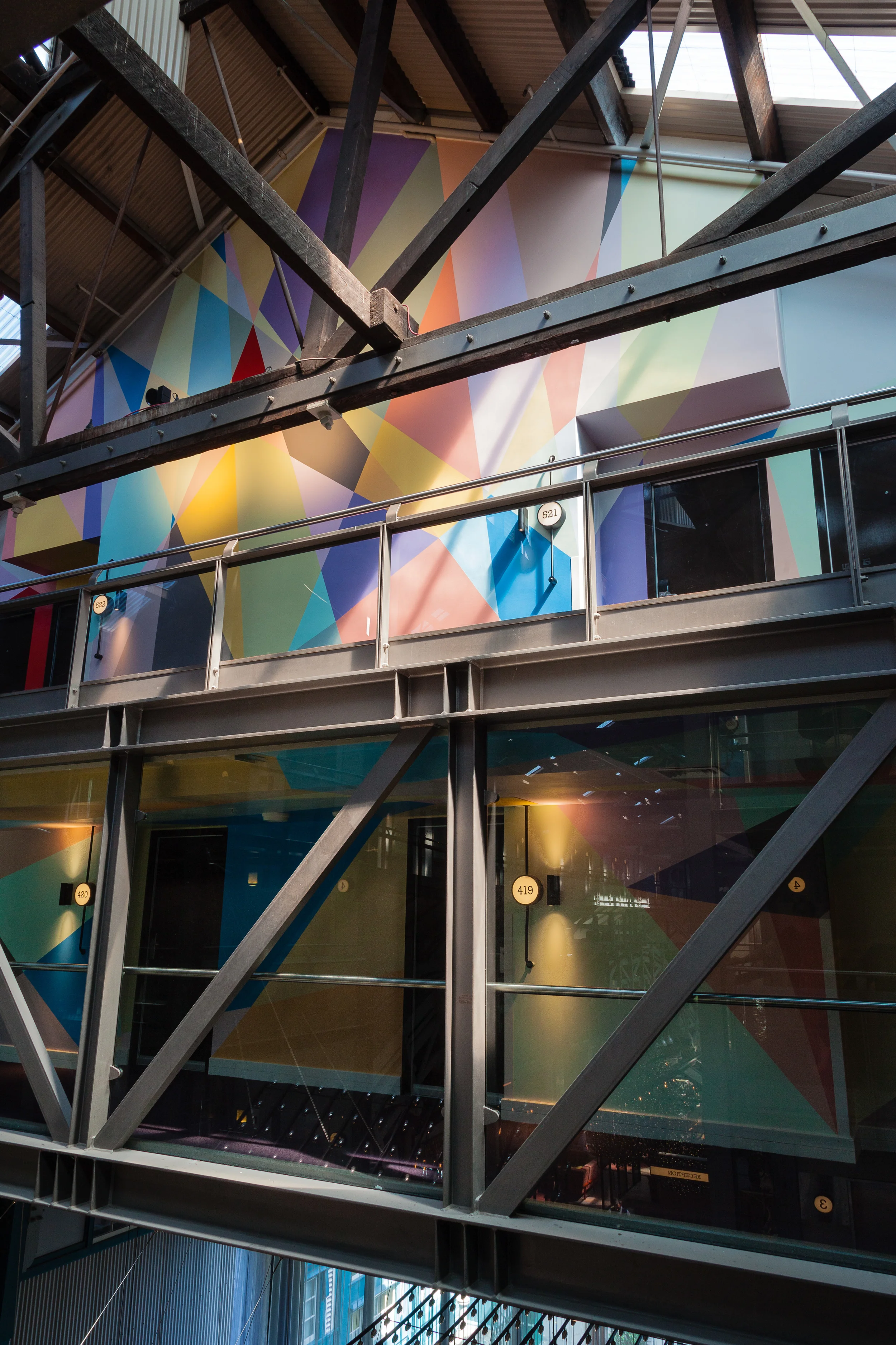Criss Cross , 2016 Commissioned by Ovolo Group for Ovolo Woolloomooloo, photographed by Docqment Acrylic paint applied directly to wall