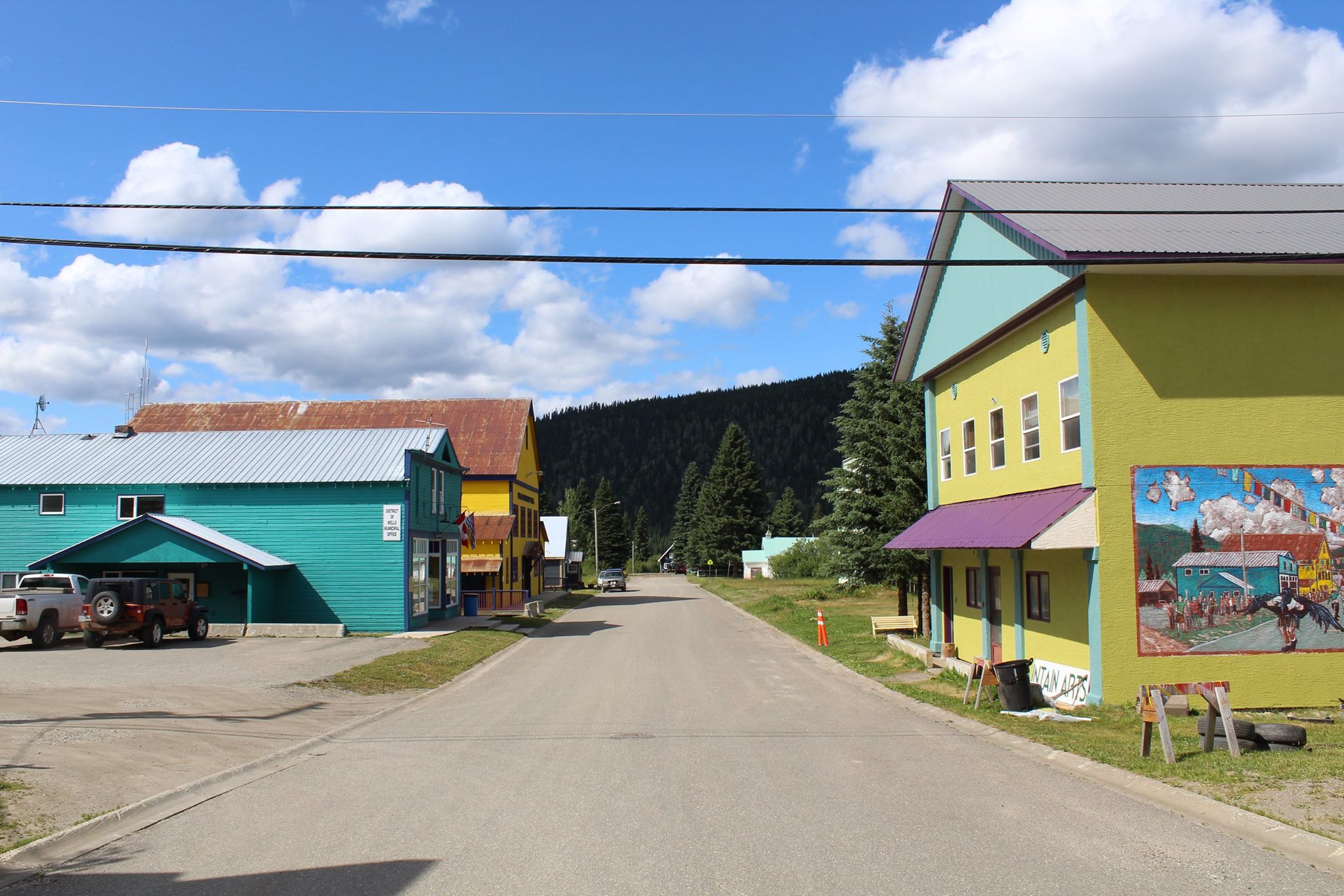 Sanders Street in Wells on July 17 with the new paint job on the "Nest" Residency.