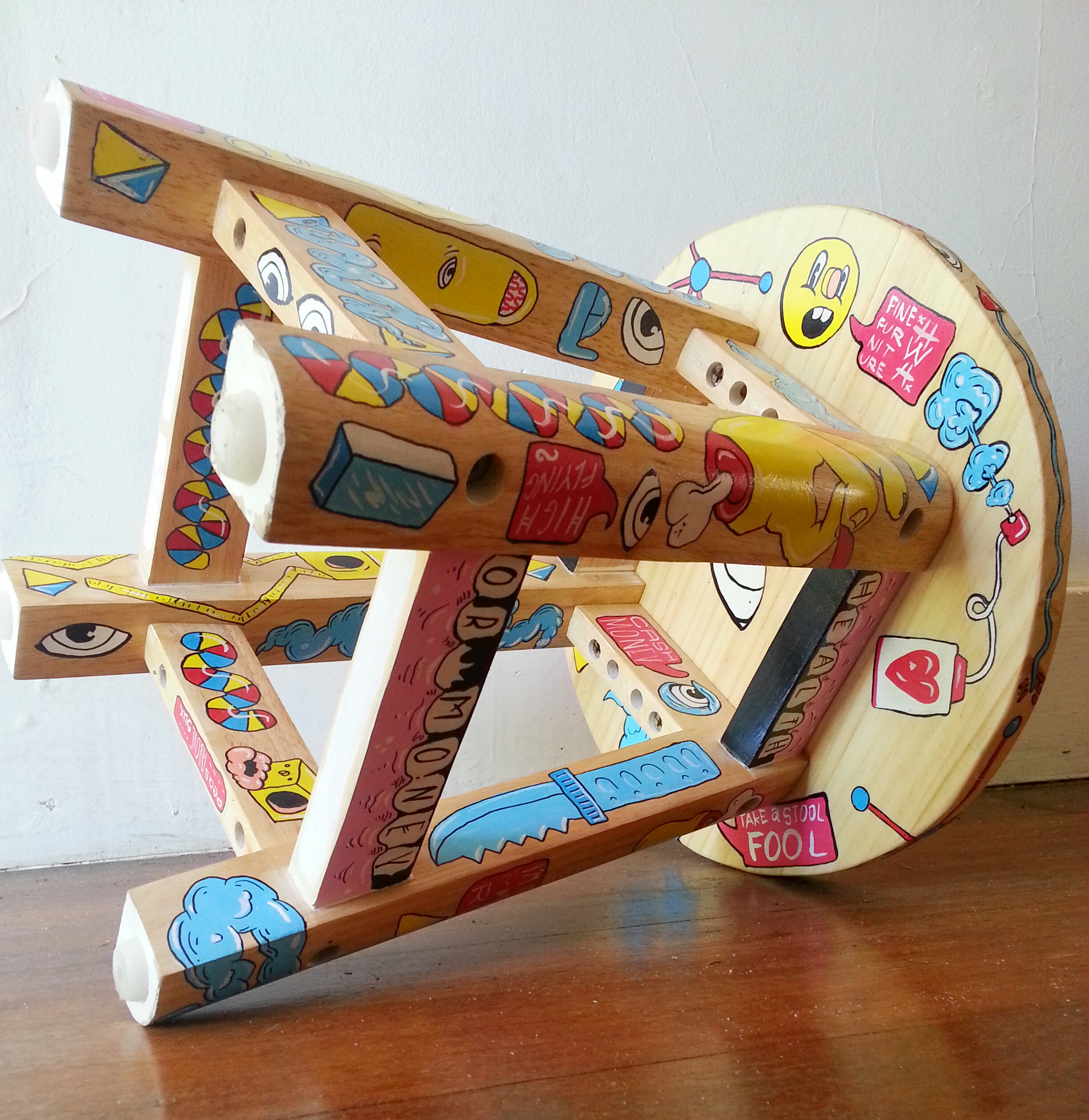 Produced for my solo exhibition Brain Juju 2015 Acrylic and ink on wood