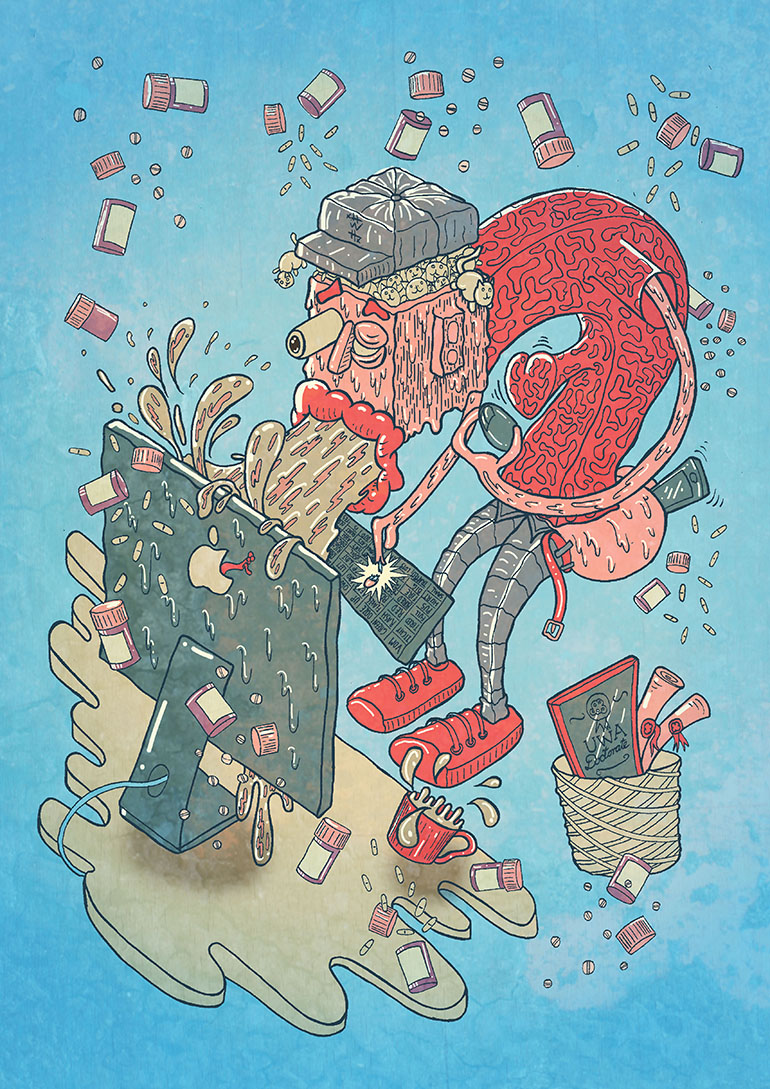 Editorial Illustration for Crisp Magazine 2014 Ink and digital