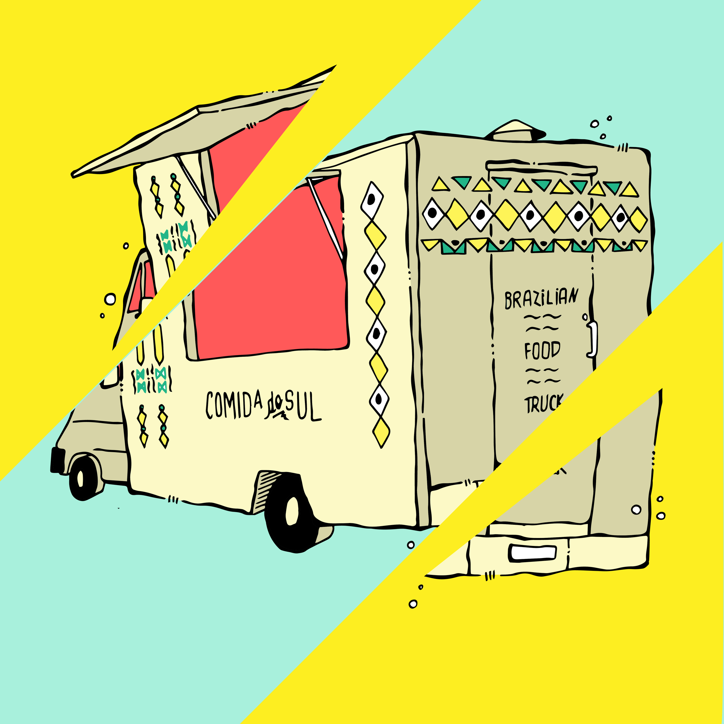 One of a series of illustrations produced for Comida Do Sol 2015 Ink and digital