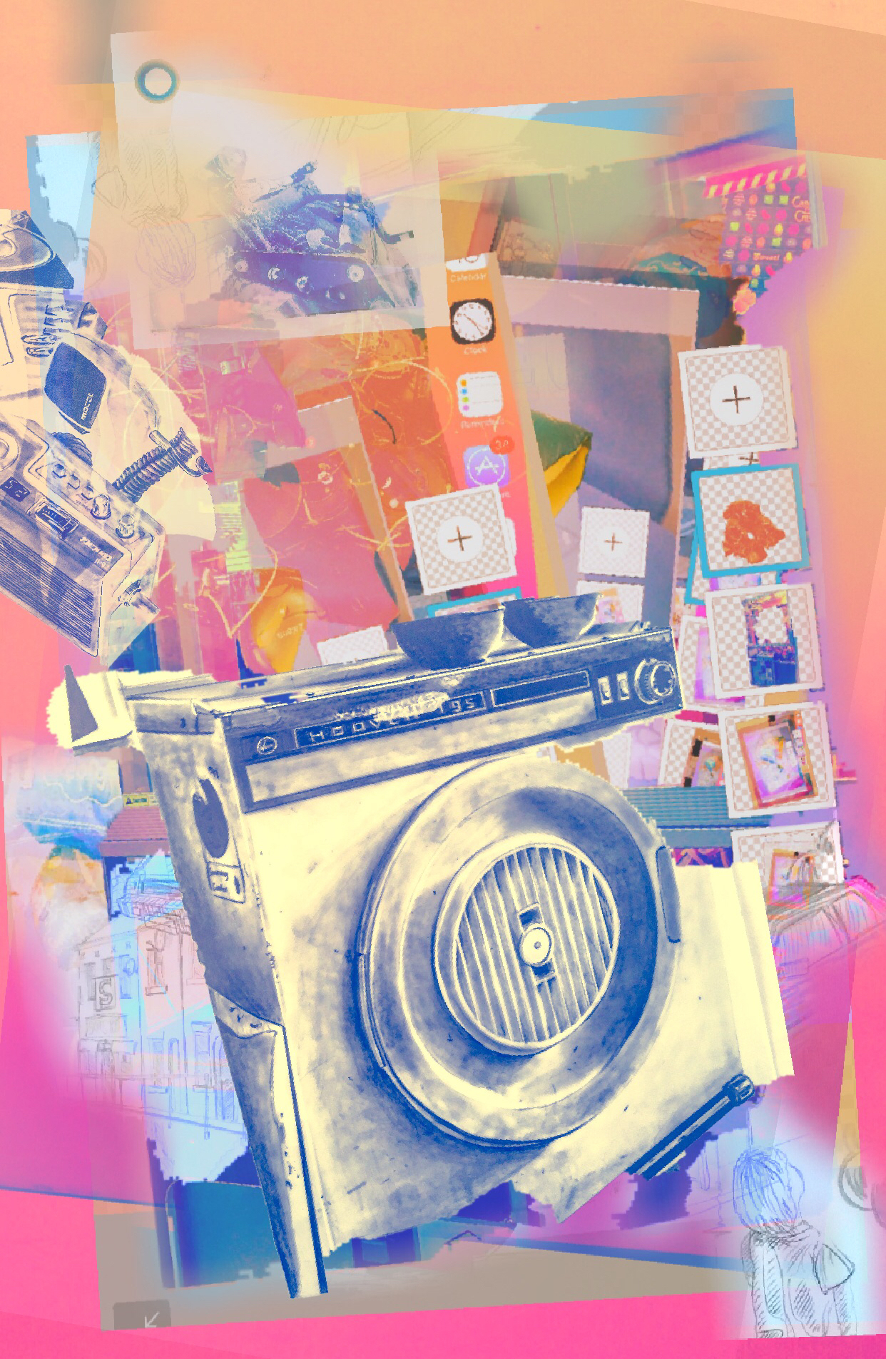 Digital/Analogue illustratiion. Part of a series on overconsumption.