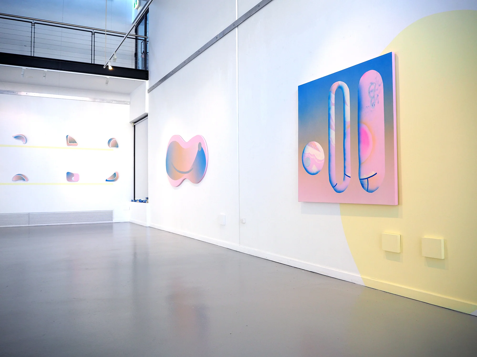 Shaped canvas, Australian artist, contemporary art, Australian artist, Perth artist, painting, futuristic, gradient, exhibition, disabled artist