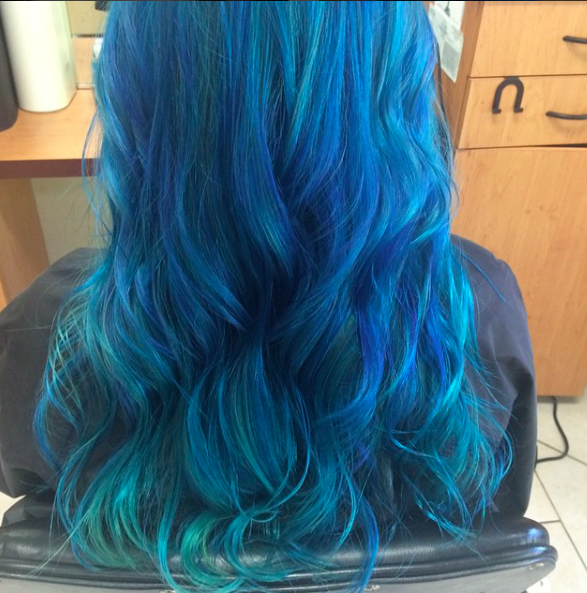Maria Milanes Hair - Blue Rainbow / Mermaid Hair Color, Valencia