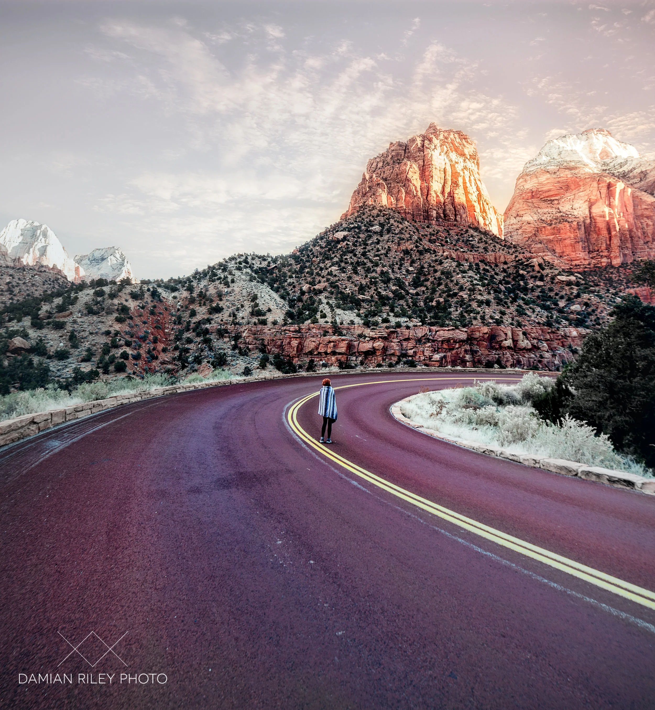 Waking up the next morning we were greeted with these views just off the main entrance to Zion National Park