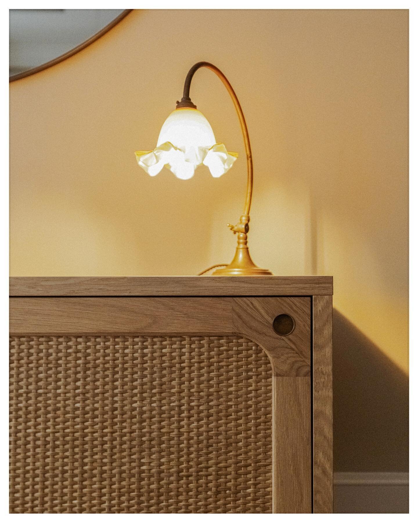 A vintage lamp on our Sanders Sideboard