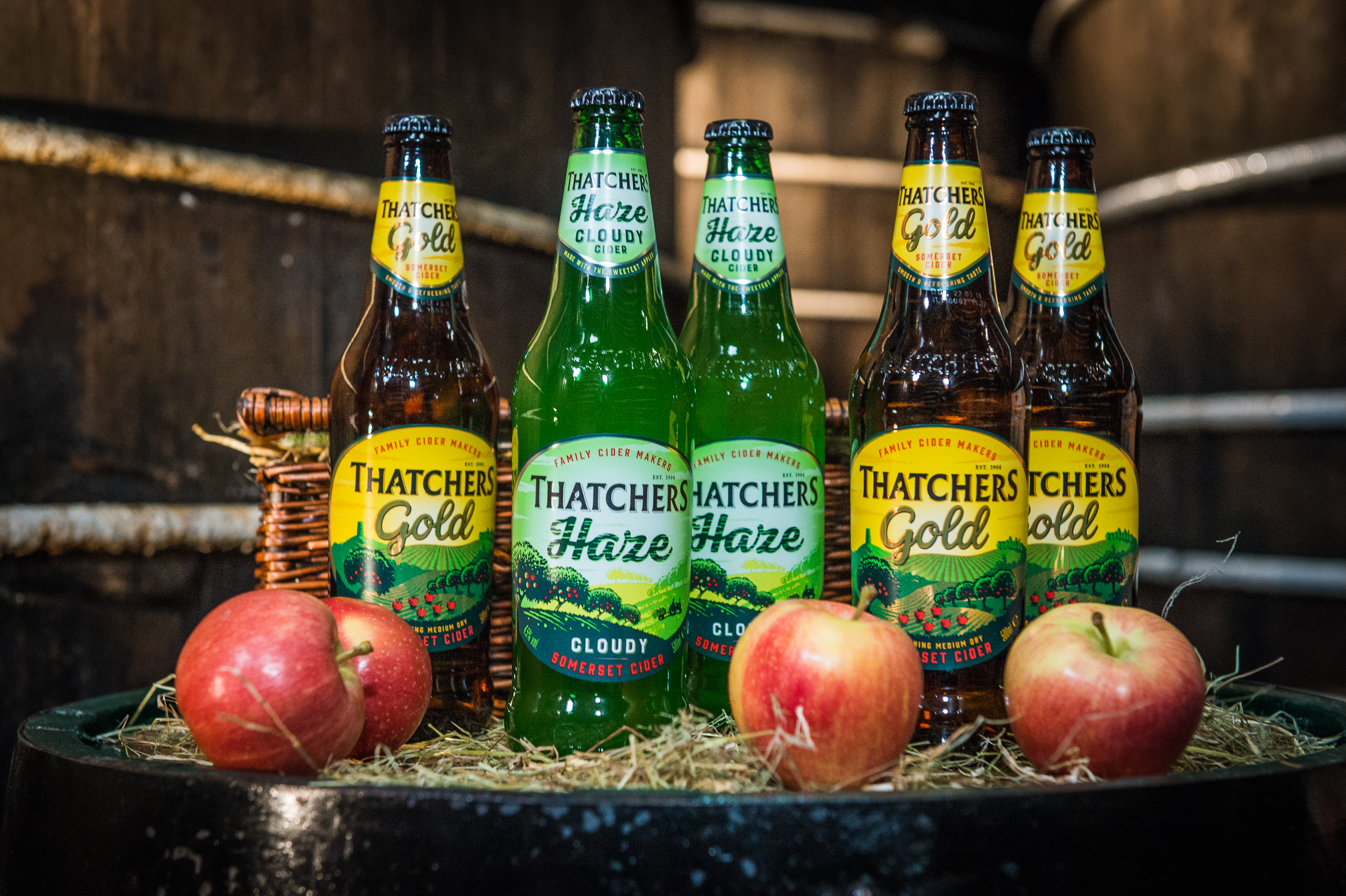 Fresh product shots for Thatchers Cider