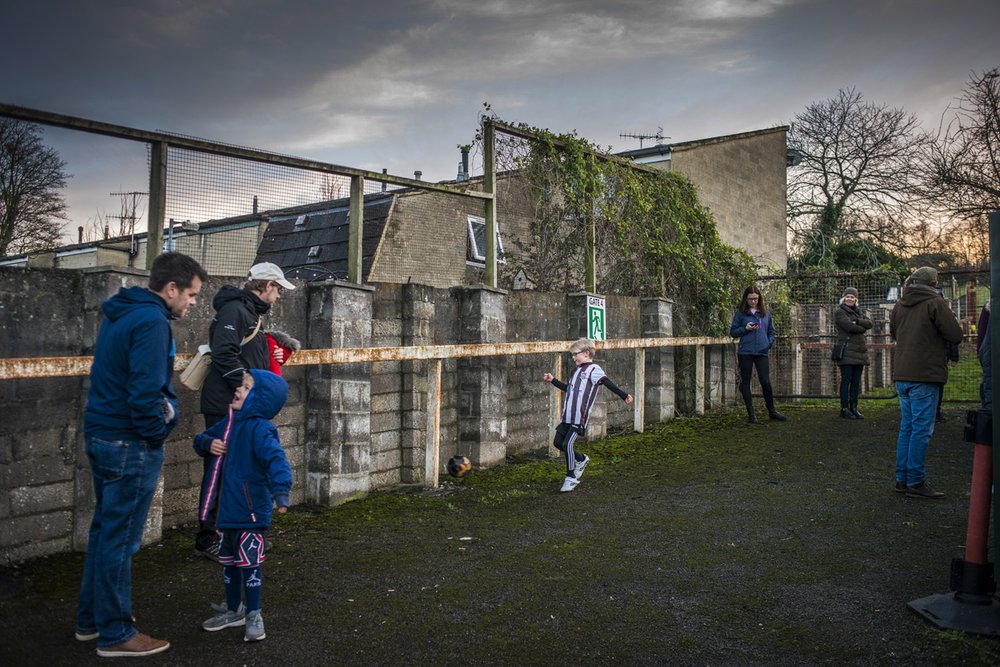 Half-time kick around.