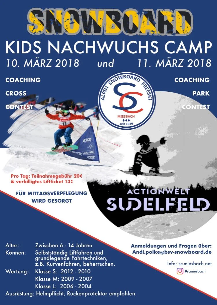 Snowboard Kids Nachwuchs Camp in der Actionwelt Sudelfeld 10./11. März