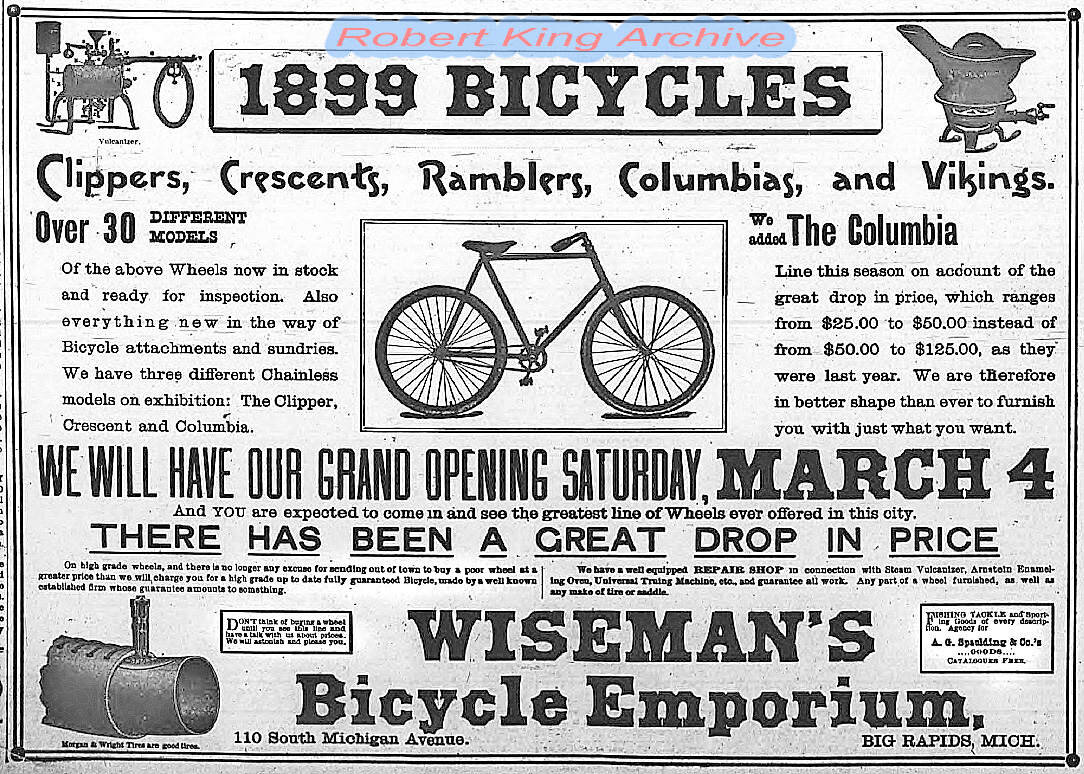 Wiseman's Bicycle Emporium Ad