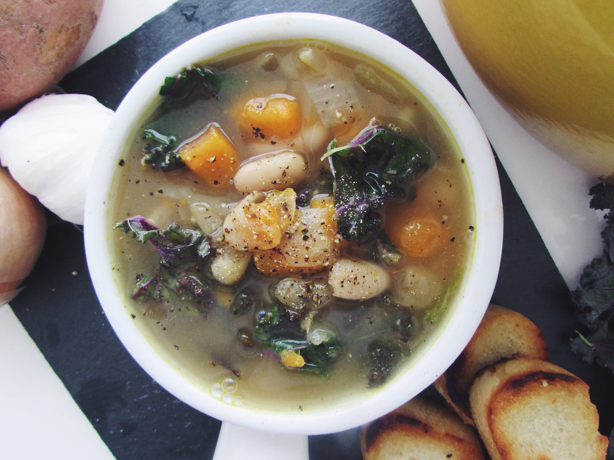 kale + white bean soup