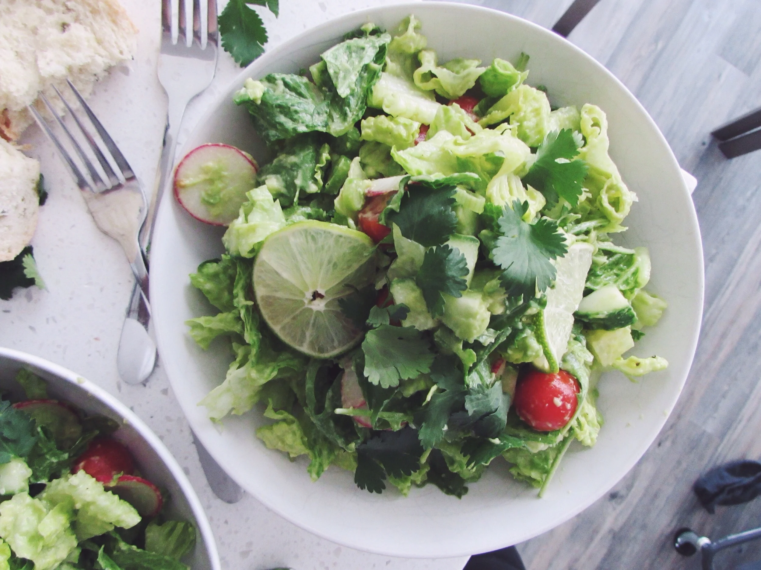 tossed avocado spring salad