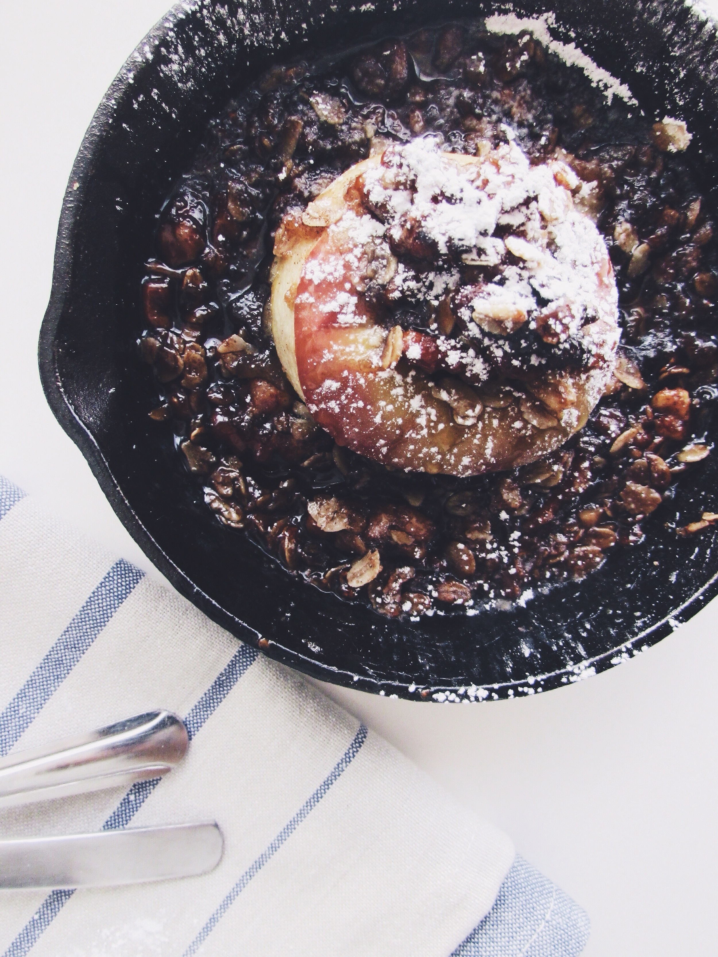 baked brown sugar + walnut apple