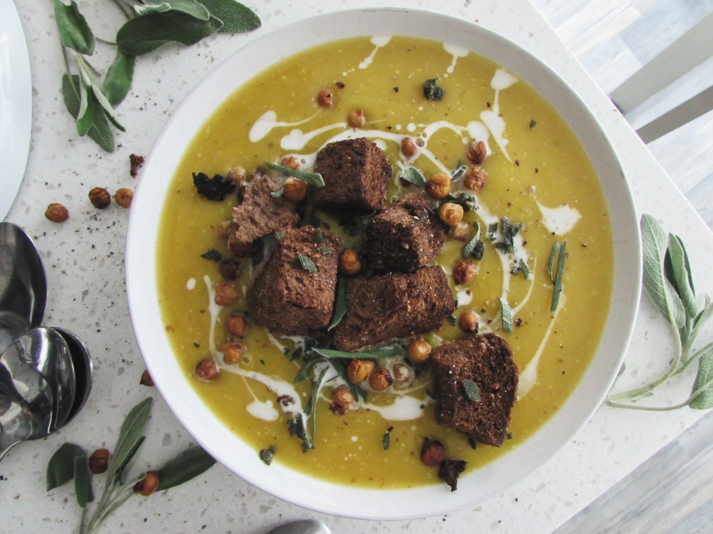 roasted pumpkin + sage soup