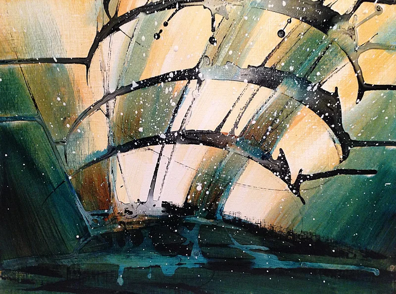 The Signal, acrylic on paper, 9X12”, 2015