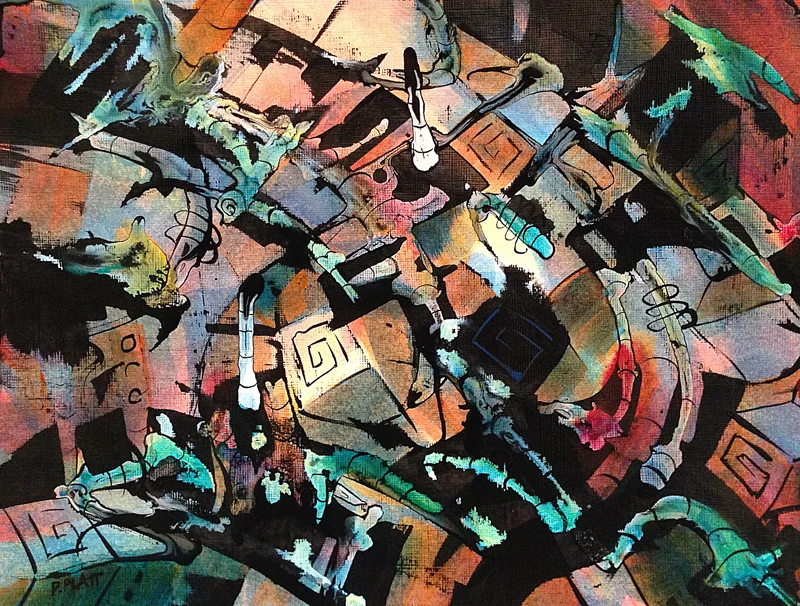 Untitled, acrylic on paper, 9X12”, 2015