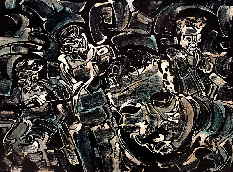 Asylum, acrylic on canvas, 12X16”. 2016