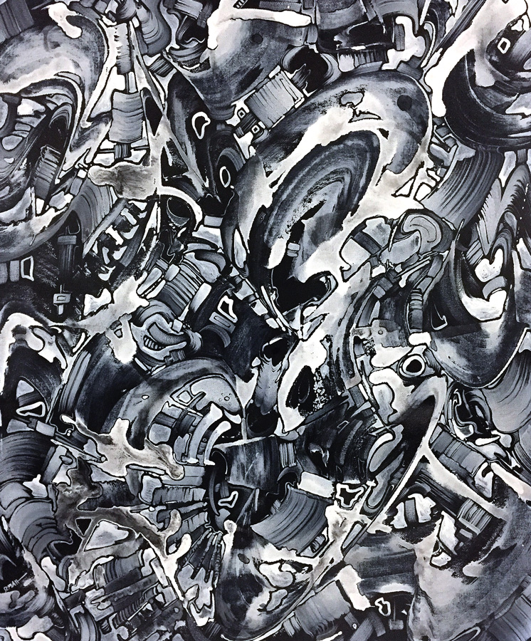 Untitled, acrylic on canvas, 24X18”, 2017
