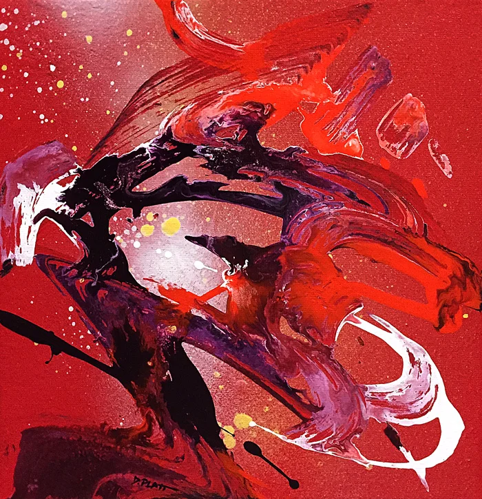 Untitled, acrylic / spray paint on canvas, 8X8", 2016