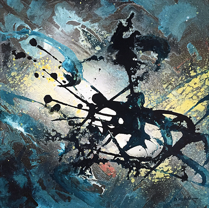 Untitled, acrylic / spray paint on canvas, 8X8", 2016