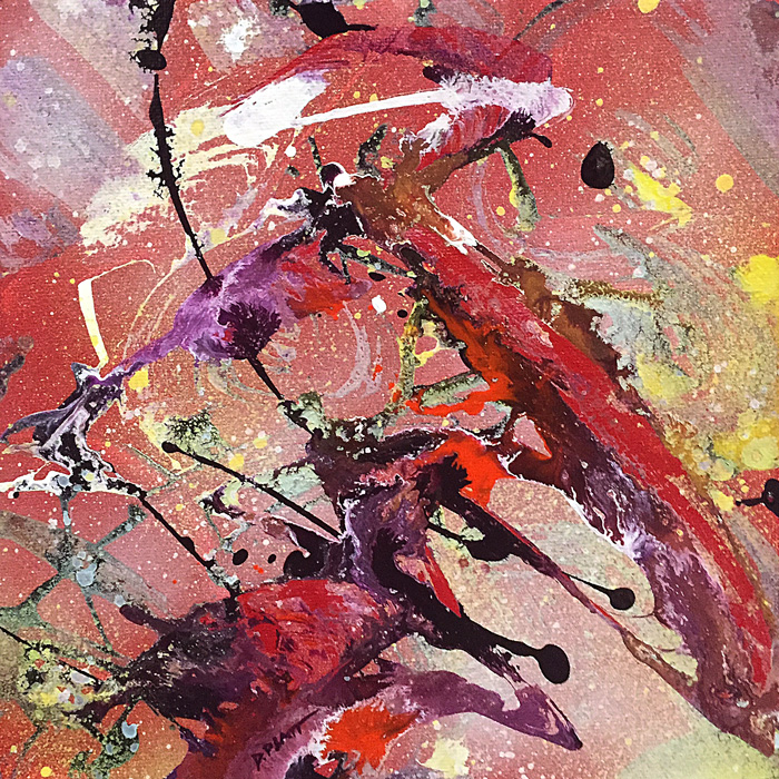 Untitled, acrylic / spray paint on canvas, 8X8", 2016
