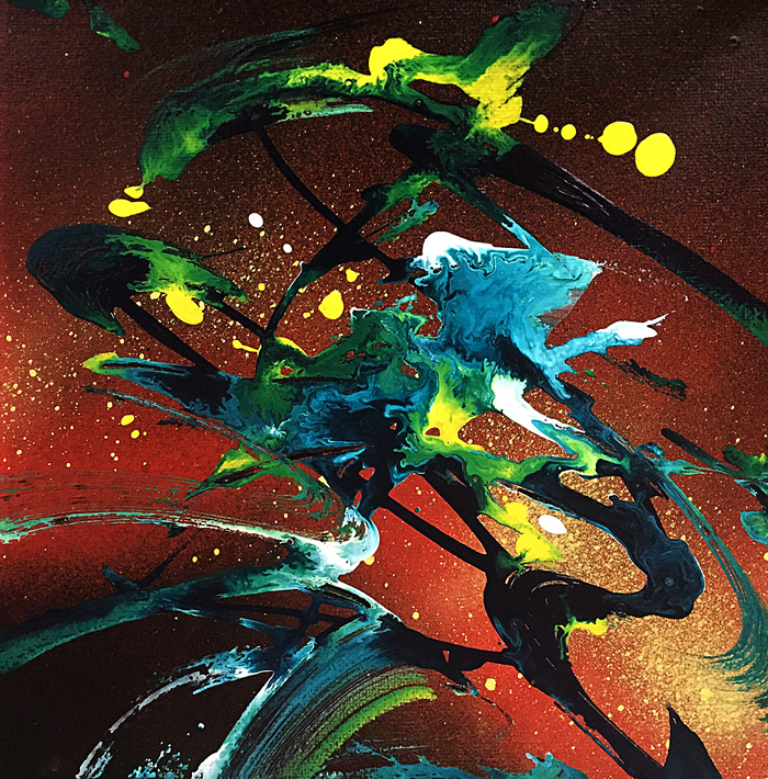Untitled, acrylic / spray paint on canvas, 8X8", 2016