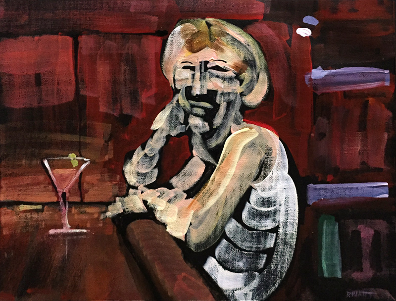 Unsocial, acrylic on canvas, 9X12”, 2018