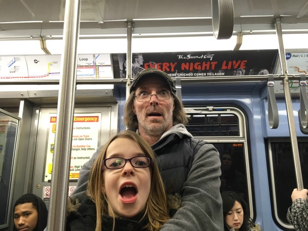 Tess thought the L was awesome, especially when we were flying down the tracks!