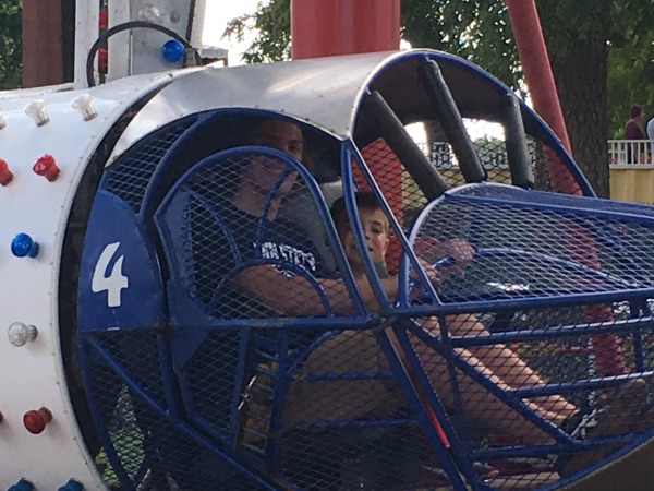 This ride threw Jack all around. Reese was such a sport trying to hold on while keeping Jack from flying out!