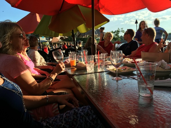 A relaxing, lakeside dinner with friends.