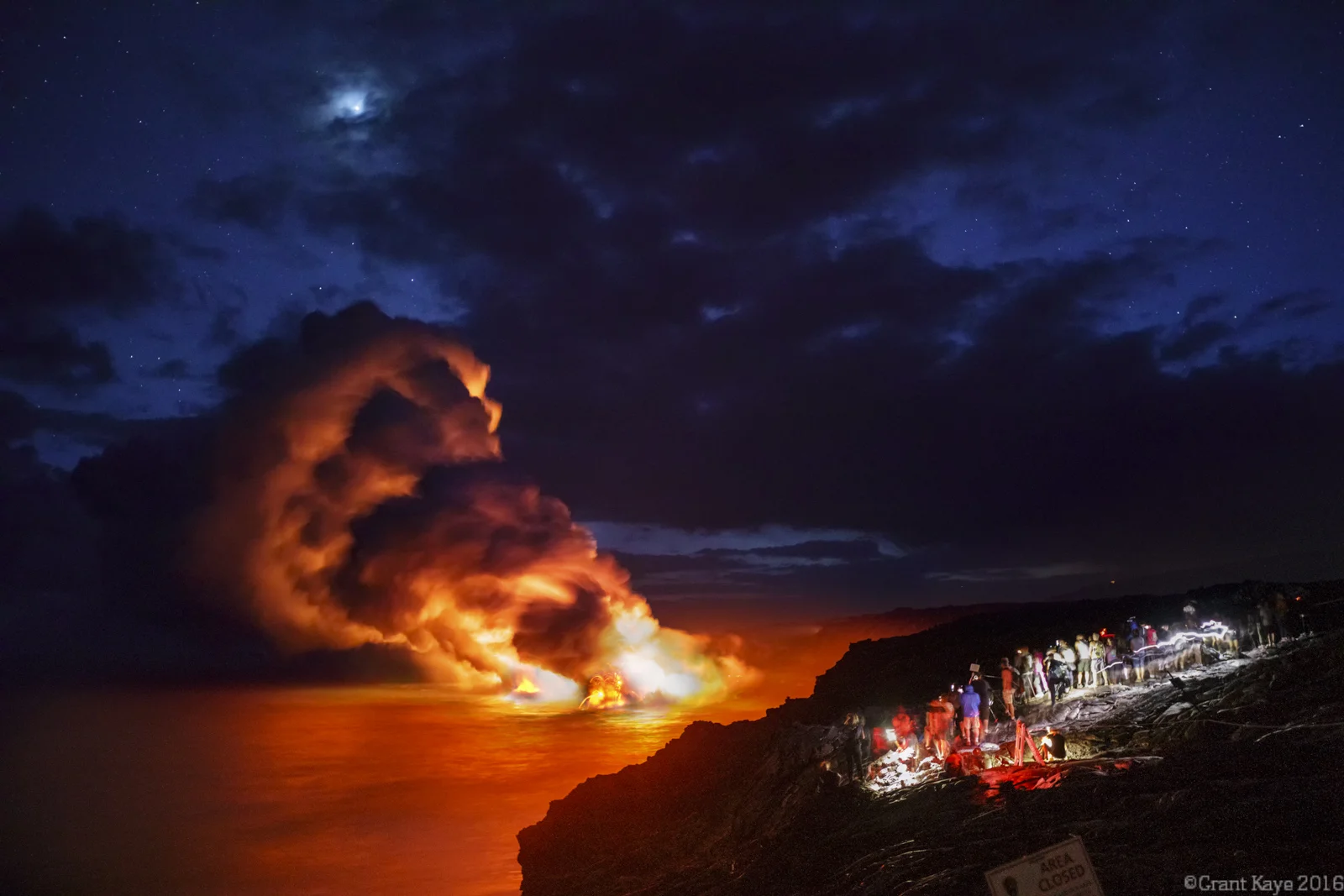 Viewing the Ocean Entry, Hawai`i Volcanoes National Park