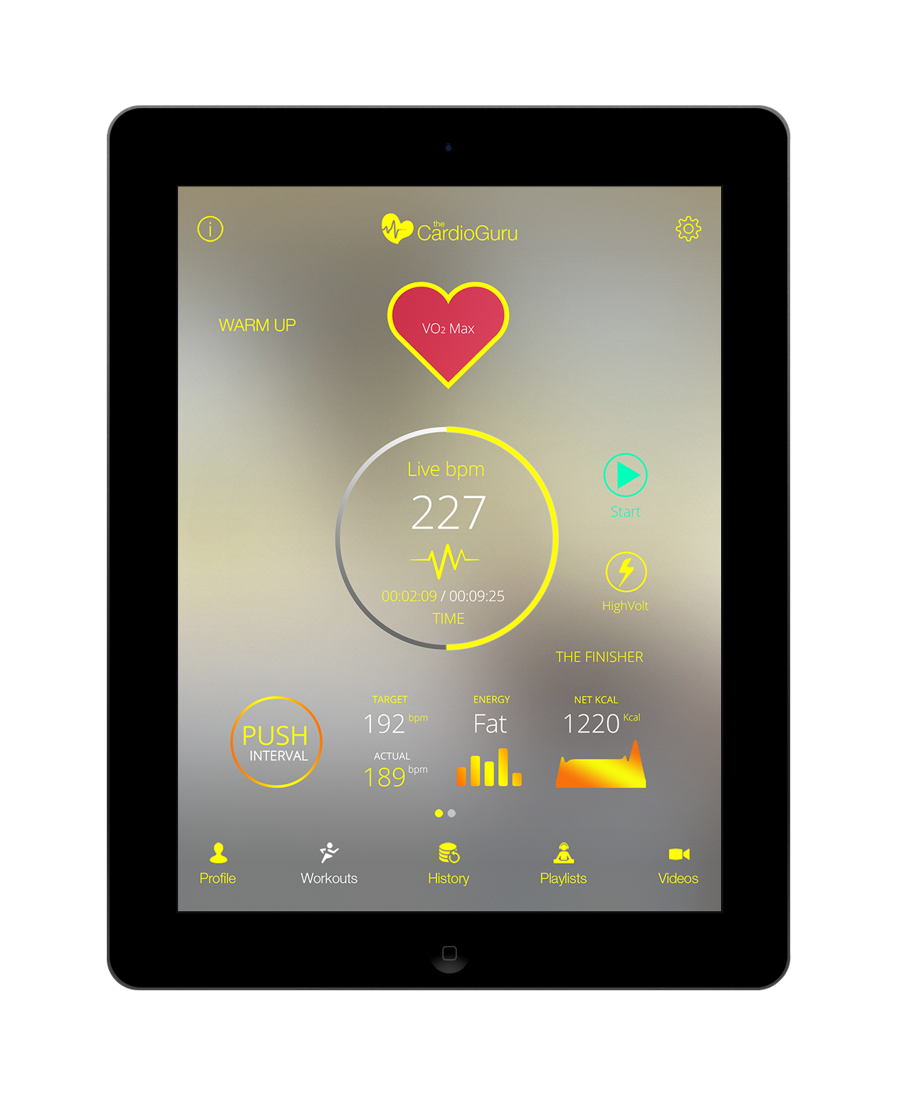 Clear Workout screens