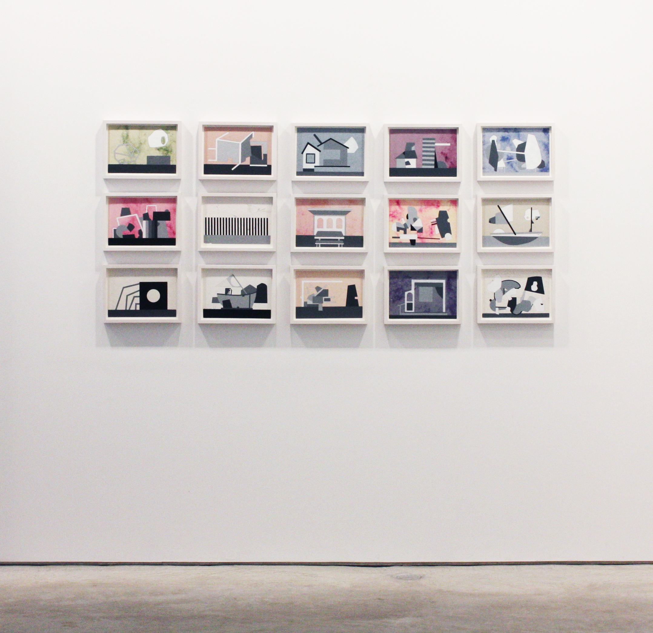 Installation view, Fifteen Paintings on Paper, 2008-2009