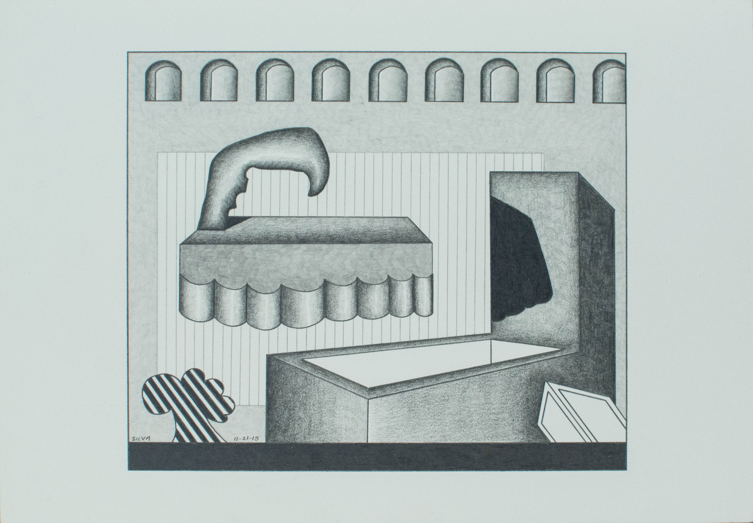 11-21-15, 2015, Graphite on paper, 7 x 10 inches