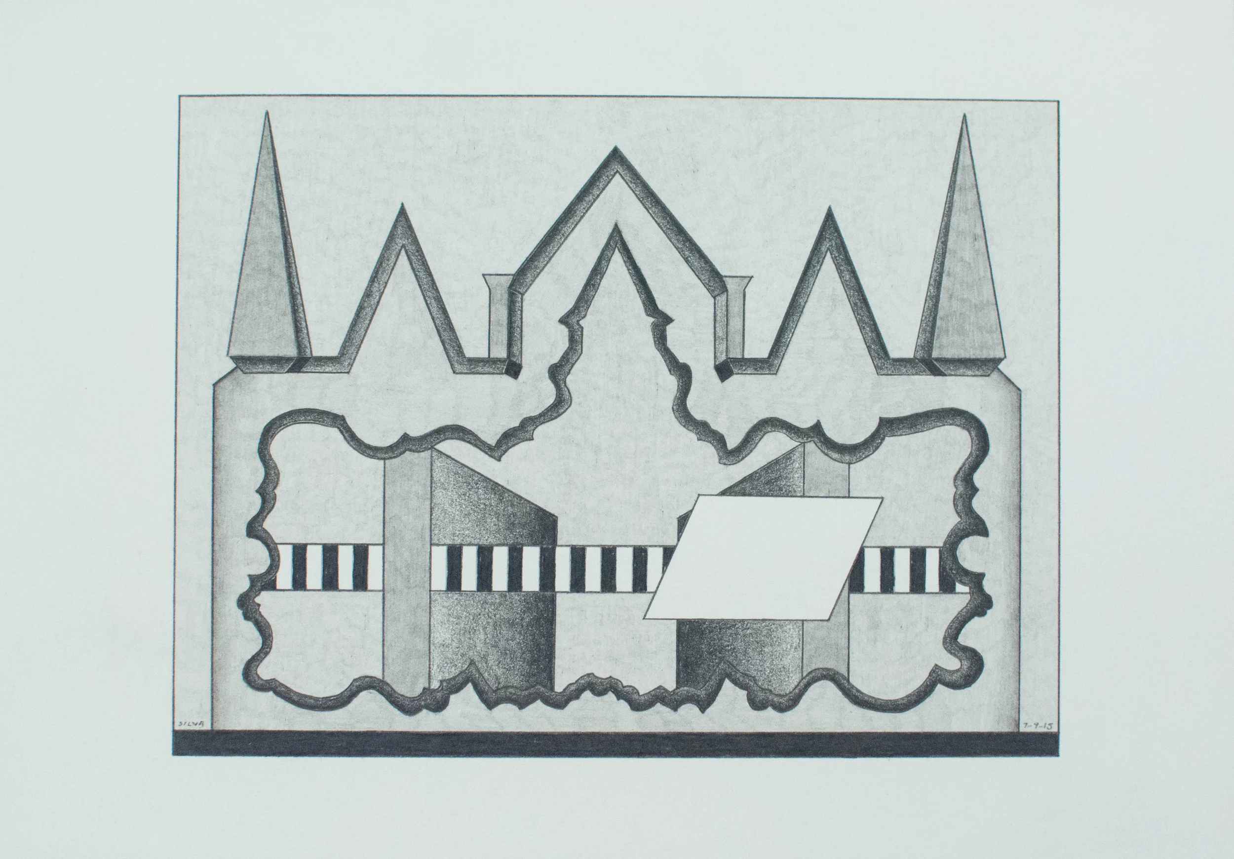 7-9-15, 2015, Graphite on paper, 7 x 10 inches