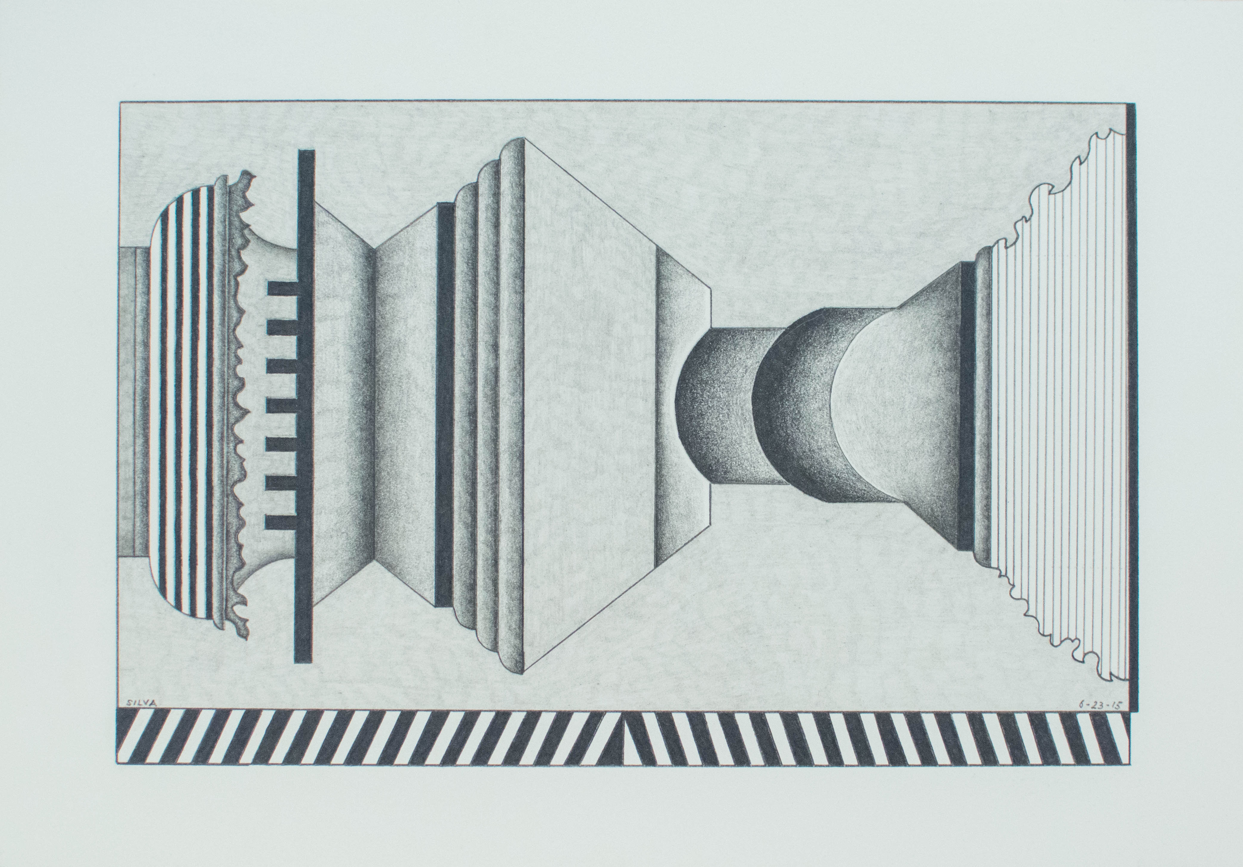6-23-15, 2015, Graphite on paper, 7 x 10 inches