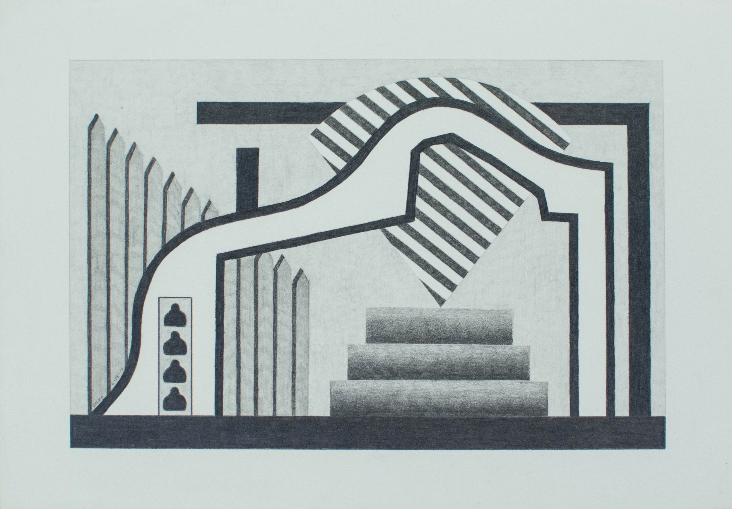 6-26-14, 2014, Graphite on paper, 7 x 10 inches