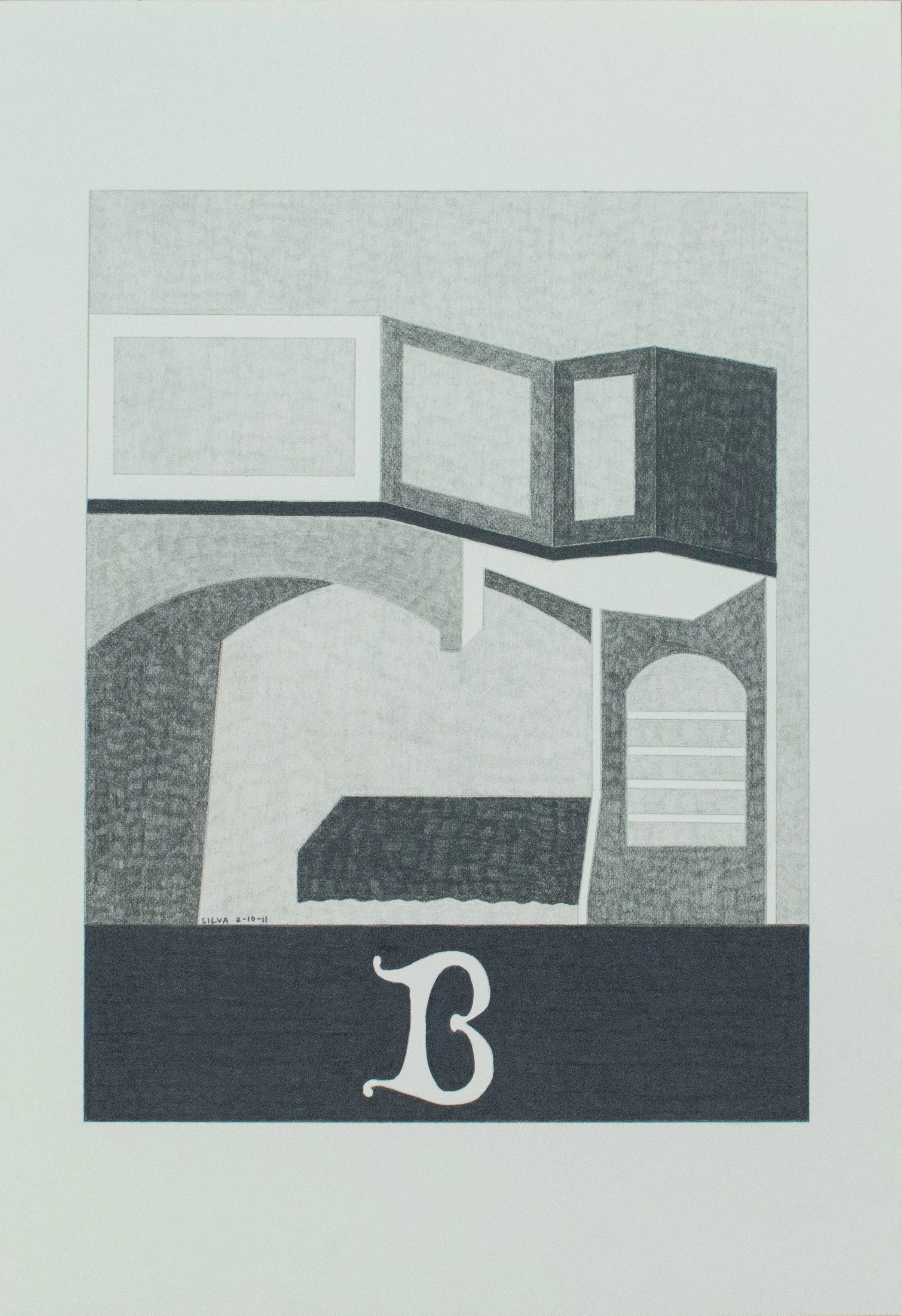 2-10-11, 2011, Graphite on paper, 7 x 10 inches