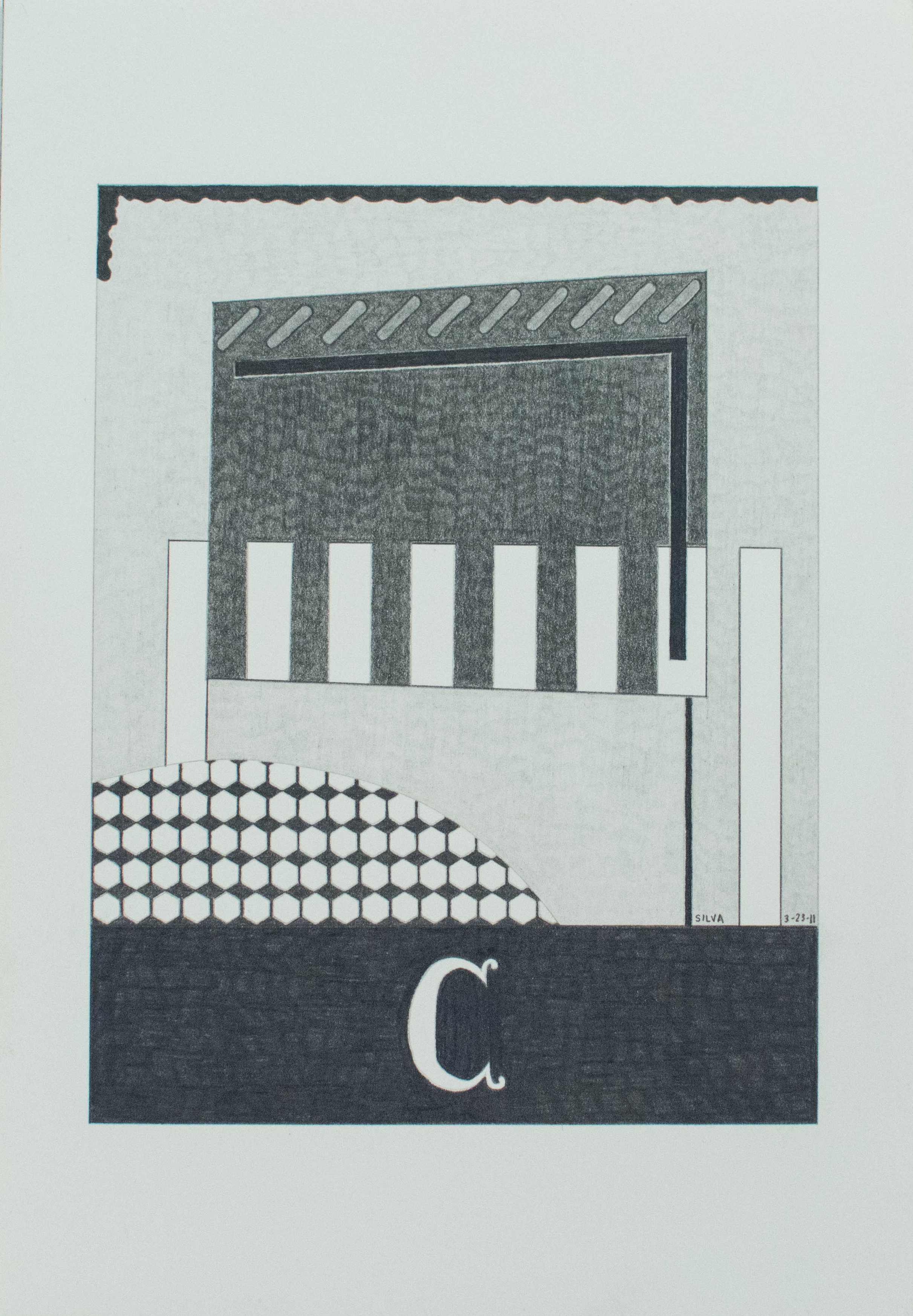 3-23-11, 2011, Graphite on paper, 7 x 10 inches