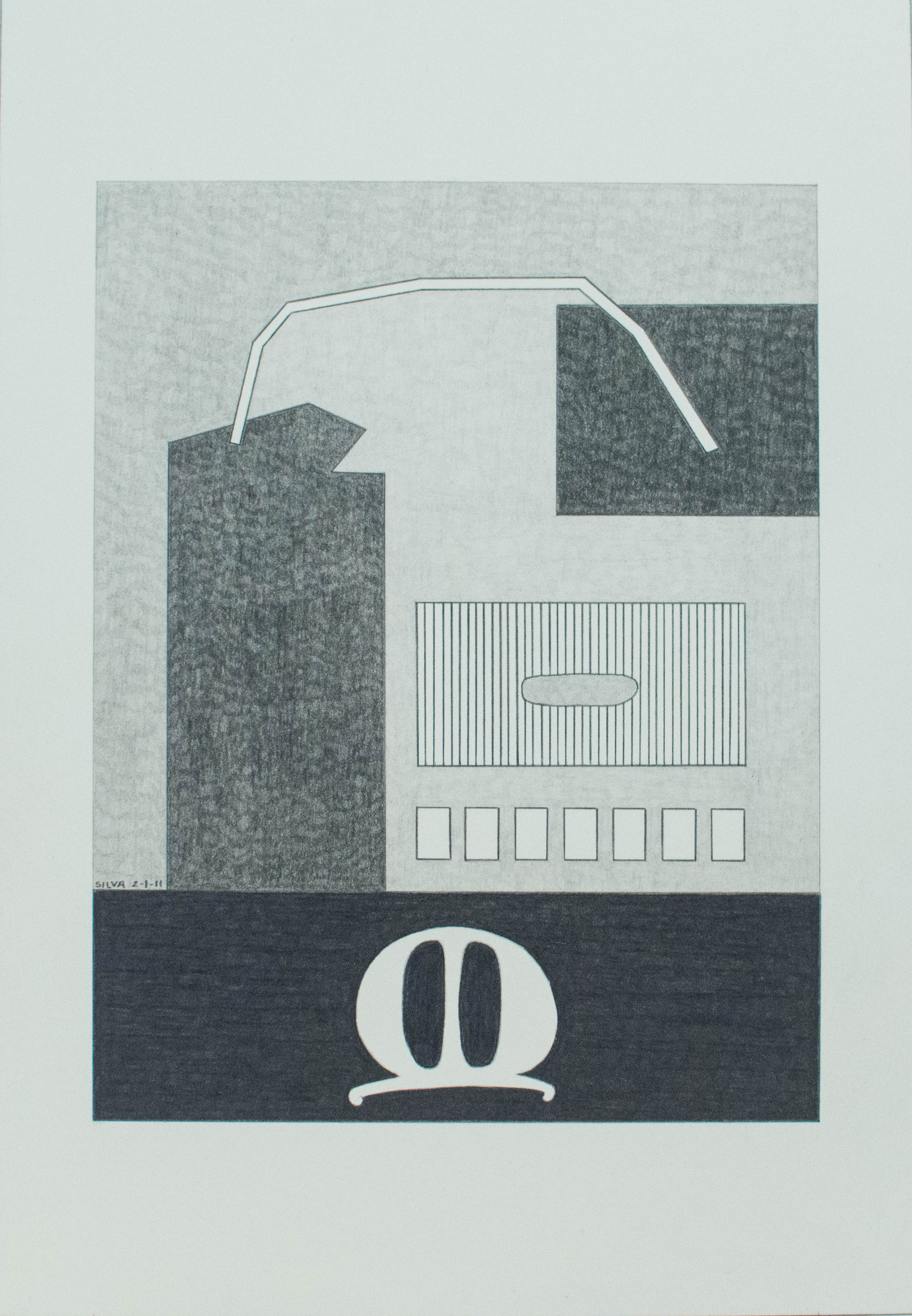2-1-11, 2011, Graphite on paper, 7 x 10 inches