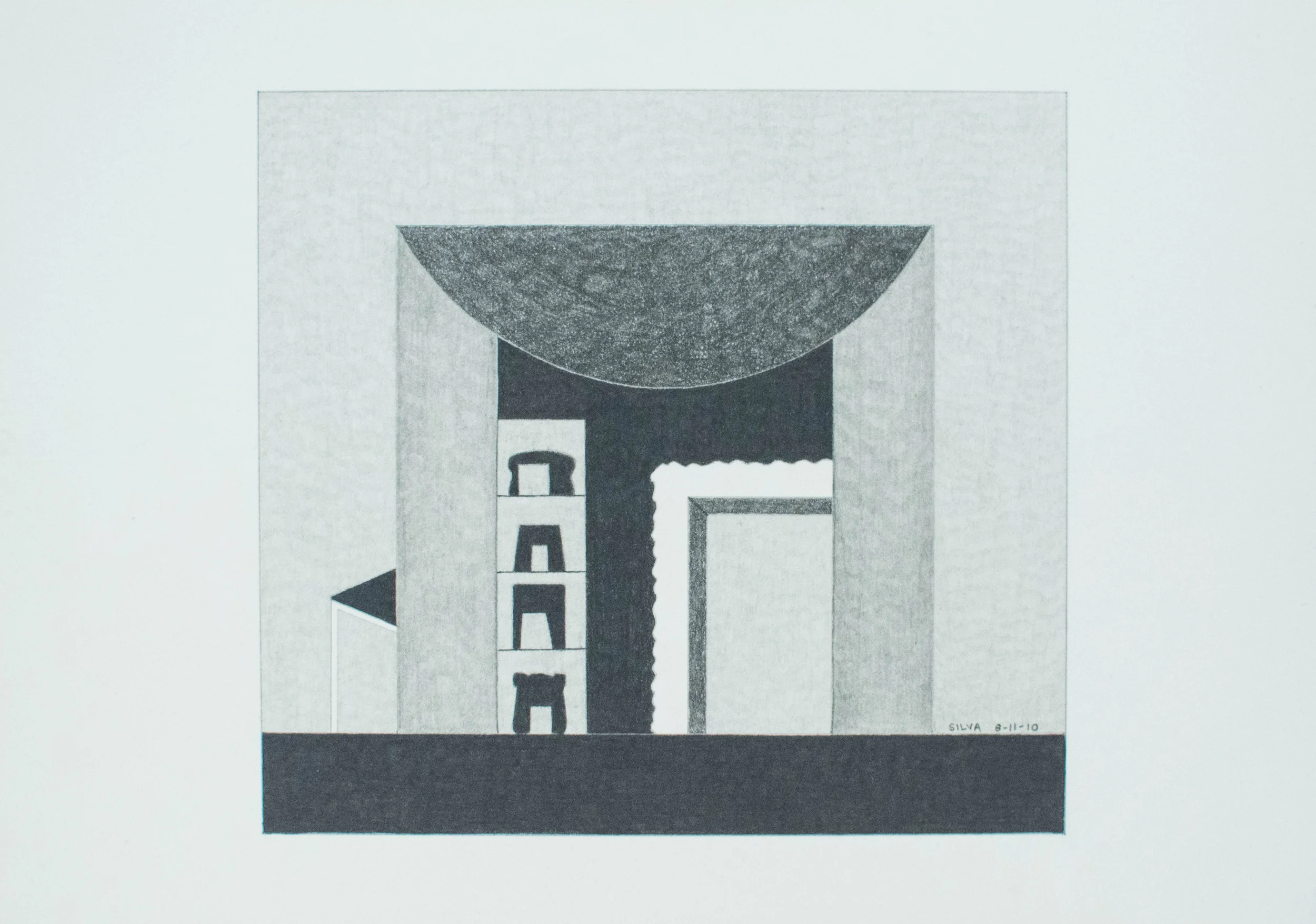 8-11-10, 2010, Graphite on paper, 7 x 10 inches
