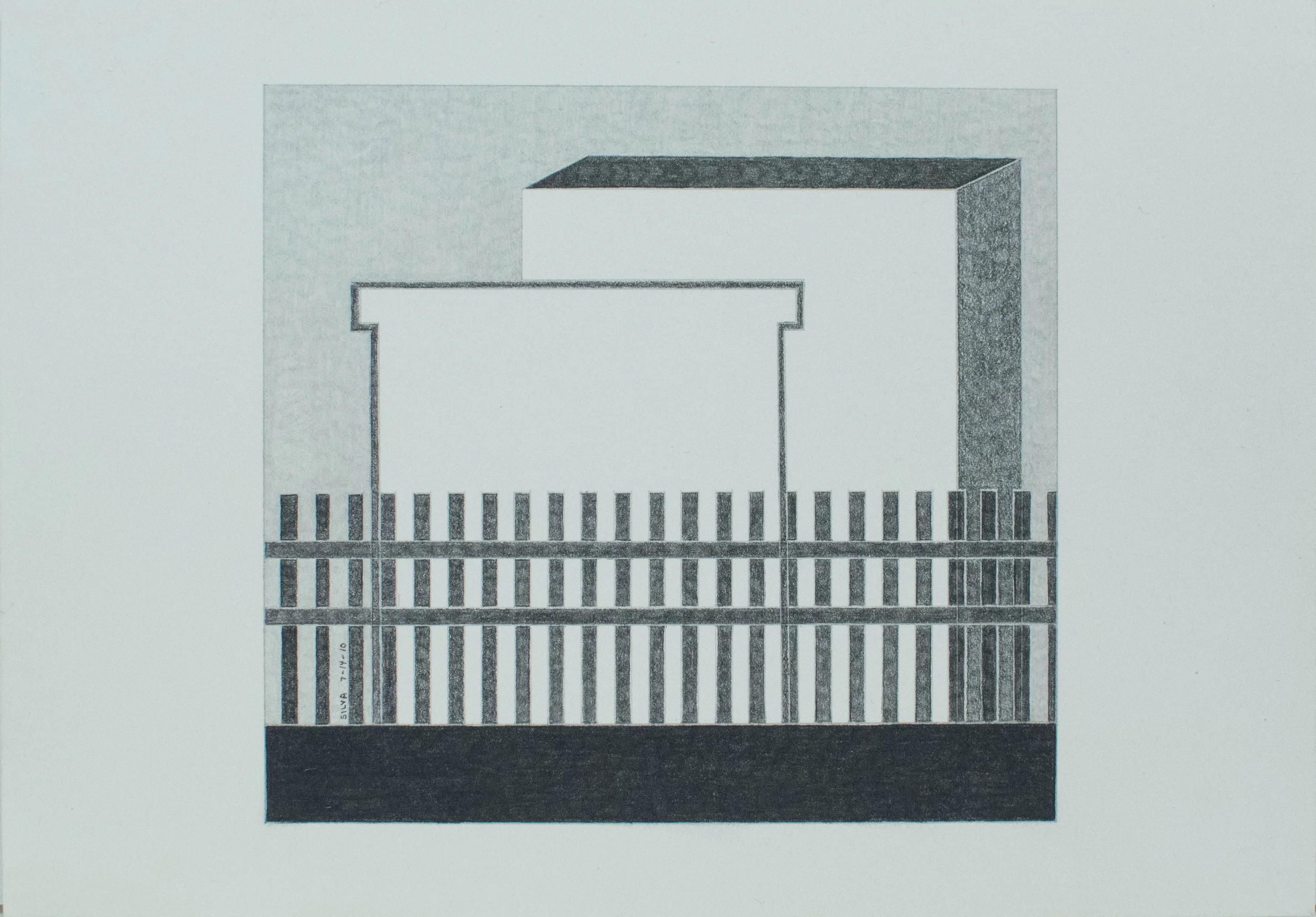 7-14-10, 2010, Graphite on paper, 7 x 10 inches