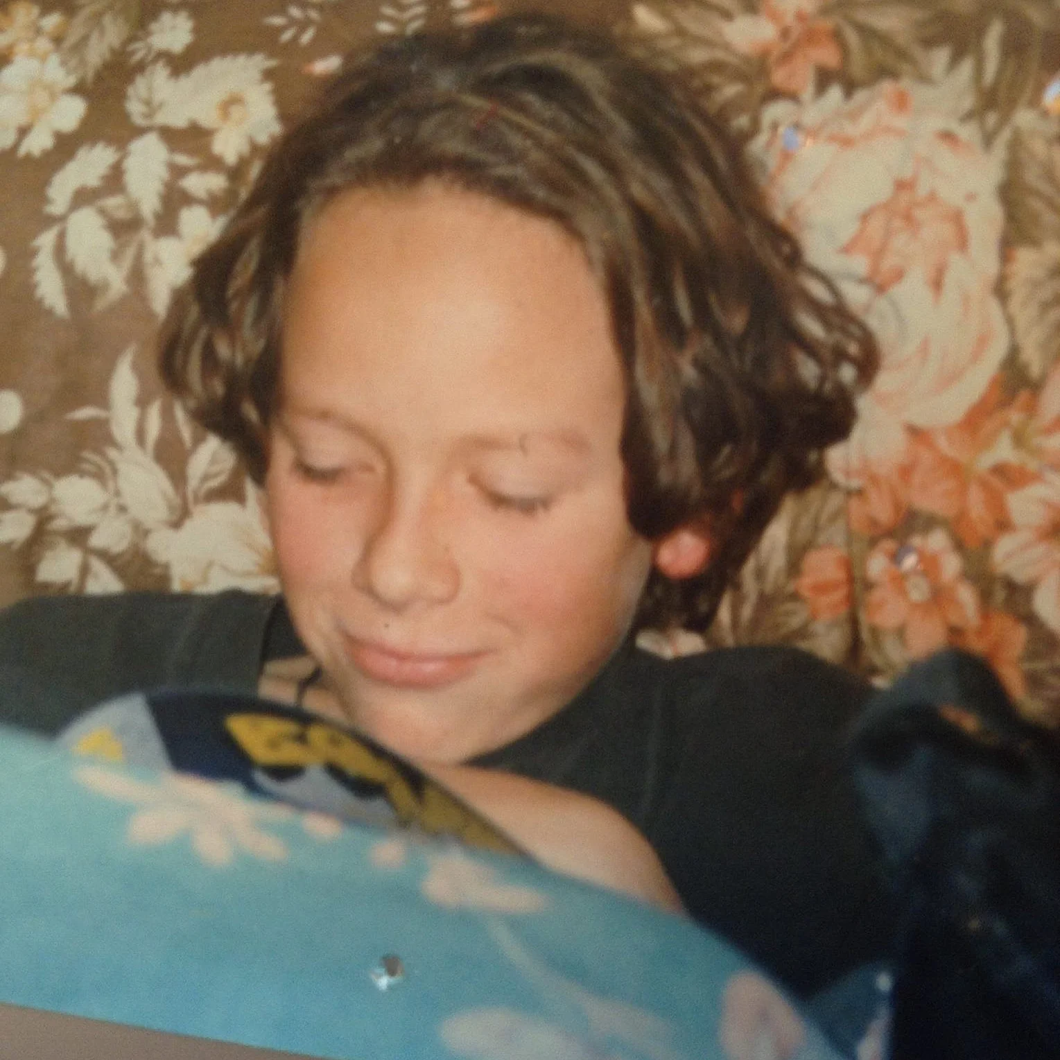 Austin English with comic book at age 10.