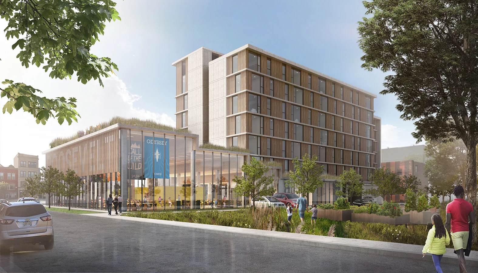 Combined library and housing in Little Italy